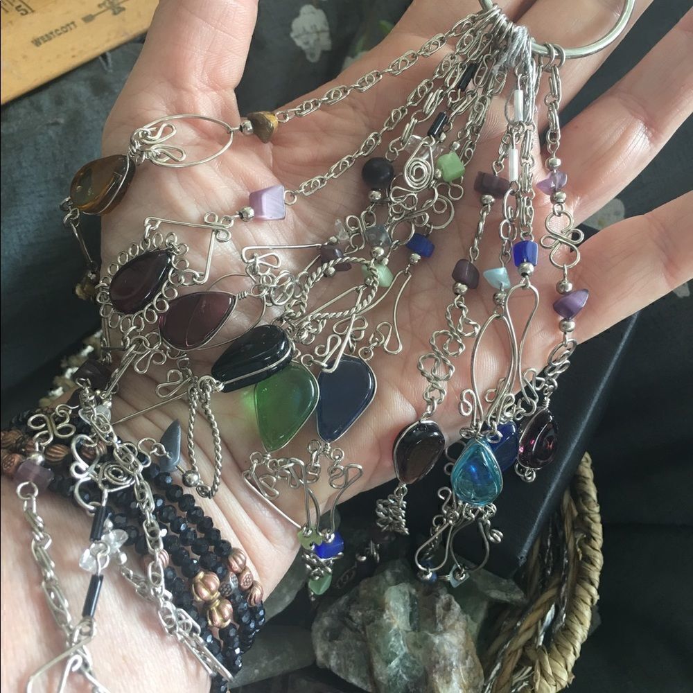 Peruvian Glass Bead Wirework Bracelets